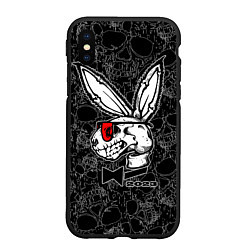 Чехол iPhone XS Max матовый Playboy Skull - Rabbit 2023, цвет: 3D-черный