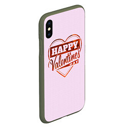 Чехол iPhone XS Max матовый Happy Valentines Day!, цвет: 3D-темно-зеленый — фото 2