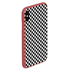 Чехол iPhone XS Max матовый Шахматное пано, цвет: 3D-красный — фото 2