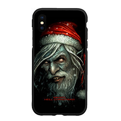 Чехол iPhone XS Max матовый Merry hill, Christmas, dark Santa, цвет: 3D-черный