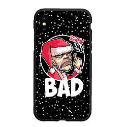 Чехол iPhone XS Max матовый Bad Santa Screw you, цвет: 3D-черный