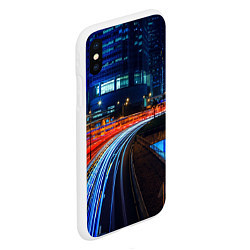 Чехол iPhone XS Max матовый Ночной мегаполис night city, цвет: 3D-белый — фото 2