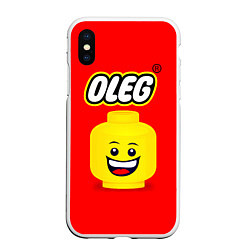 Чехол iPhone XS Max матовый Олег Lego, цвет: 3D-белый