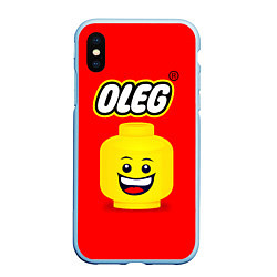 Чехол iPhone XS Max матовый Олег Lego, цвет: 3D-голубой