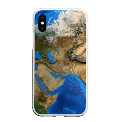 Чехол iPhone XS Max матовый Земля с высоты, цвет: 3D-белый