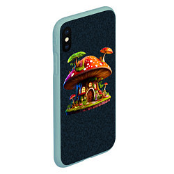 Чехол iPhone XS Max матовый Сказочный домик из гриба, цвет: 3D-мятный — фото 2