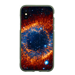 Чехол iPhone XS Max матовый Космическое галактическое око, цвет: 3D-темно-зеленый