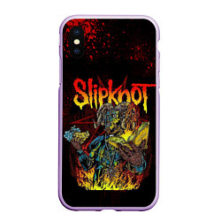 Чехол iPhone XS Max матовый Slipknot Monster, цвет: 3D-сиреневый