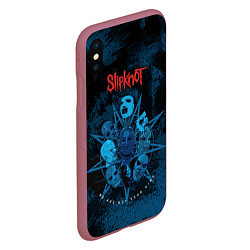 Чехол iPhone XS Max матовый Slipknot blue, цвет: 3D-малиновый — фото 2