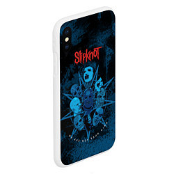 Чехол iPhone XS Max матовый Slipknot blue, цвет: 3D-белый — фото 2