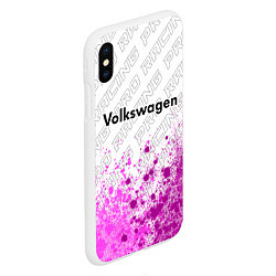 Чехол iPhone XS Max матовый Volkswagen pro racing: символ сверху, цвет: 3D-белый — фото 2