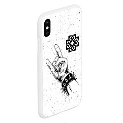 Чехол iPhone XS Max матовый Breaking Benjamin и рок символ, цвет: 3D-белый — фото 2