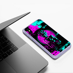 Чехол iPhone XS Max матовый Неоновый гоку блэк, цвет: 3D-светло-сиреневый — фото 2