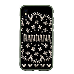 Чехол iPhone XS Max матовый По мотивам альбома BANDANA Кизару Биг Бейби Тейп, цвет: 3D-темно-зеленый