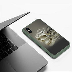 Чехол iPhone XS Max матовый Vanguard skull - destroyed, цвет: 3D-темно-зеленый — фото 2