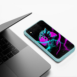 Чехол iPhone XS Max матовый Неоновый Гоку Блек молния lightning, цвет: 3D-мятный — фото 2