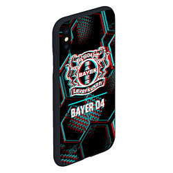 Чехол iPhone XS Max матовый Bayer 04 FC в стиле glitch на темном фоне, цвет: 3D-черный — фото 2