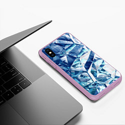 Чехол iPhone XS Max матовый Рассеивающие кристаллы, цвет: 3D-сиреневый — фото 2