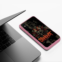 Чехол iPhone XS Max матовый Slipknot dark satan, цвет: 3D-малиновый — фото 2