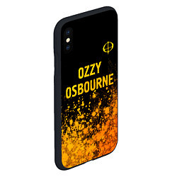 Чехол iPhone XS Max матовый Ozzy Osbourne - gold gradient: символ сверху, цвет: 3D-черный — фото 2