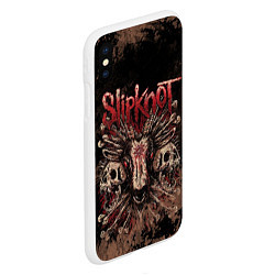 Чехол iPhone XS Max матовый Slipknot skull, цвет: 3D-белый — фото 2