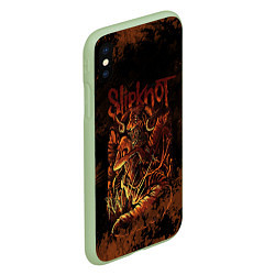 Чехол iPhone XS Max матовый Slipknot Dragon, цвет: 3D-салатовый — фото 2