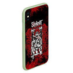 Чехол iPhone XS Max матовый Slipknot - скелет, цвет: 3D-салатовый — фото 2