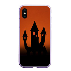 Чехол iPhone XS Max матовый Halloween - замок ведьм, цвет: 3D-светло-сиреневый