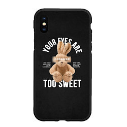 Чехол iPhone XS Max матовый Rabbit too sweet, цвет: 3D-черный