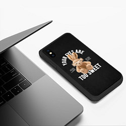 Чехол iPhone XS Max матовый Rabbit too sweet, цвет: 3D-черный — фото 2