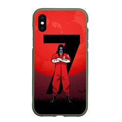 Чехол iPhone XS Max матовый Седьмой - Slipknot, цвет: 3D-темно-зеленый