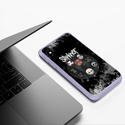 Чехол iPhone XS Max матовый Black slipknot, цвет: 3D-светло-сиреневый — фото 2