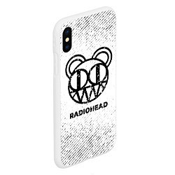 Чехол iPhone XS Max матовый Radiohead с потертостями на светлом фоне, цвет: 3D-белый — фото 2