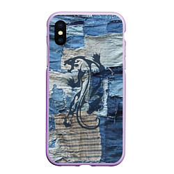 Чехол iPhone XS Max матовый Cotton Rag - Patchwork -Tiger