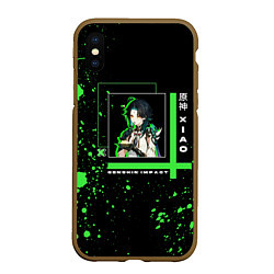 Чехол iPhone XS Max матовый Genshin Impact: Xiao, цвет: 3D-коричневый