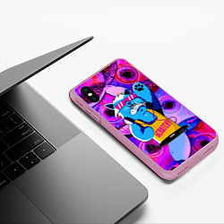 Чехол iPhone XS Max матовый DJ Scratchy in pink glasses, цвет: 3D-розовый — фото 2