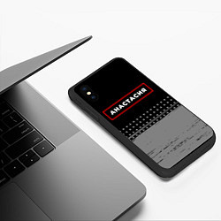 Чехол iPhone XS Max матовый Анастасия - в красной рамке на темном, цвет: 3D-черный — фото 2
