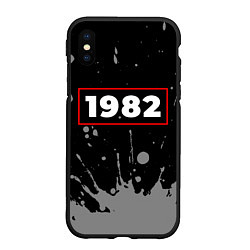 Чехол iPhone XS Max матовый 1982 - в красной рамке на темном, цвет: 3D-черный