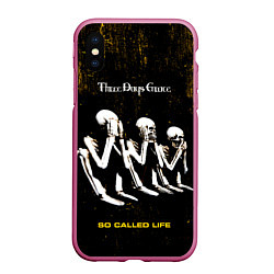 Чехол iPhone XS Max матовый So Called Life - Three Days Grace, цвет: 3D-малиновый