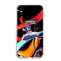 Чехол iPhone XS Max матовый Sonic Free Riders - Hedgehog, цвет: 3D-белый