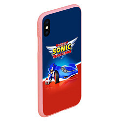 Чехол iPhone XS Max матовый Team Sonic Racing - Ёжик и его точило, цвет: 3D-баблгам — фото 2