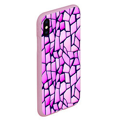 Чехол iPhone XS Max матовый Абстрактная мозаика - паттерн, цвет: 3D-розовый — фото 2