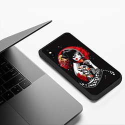Чехол iPhone XS Max матовый Гейша с конфетой, цвет: 3D-черный — фото 2