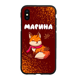 Чехол iPhone XS Max матовый Марина осенняя лисичка, цвет: 3D-черный