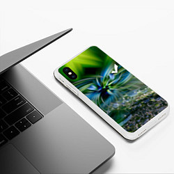 Чехол iPhone XS Max матовый Манитные поля - абстракция, цвет: 3D-белый — фото 2