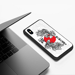 Чехол iPhone XS Max матовый Истребители демонов - бойцовые петушки, цвет: 3D-черный — фото 2