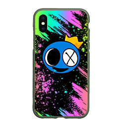 Чехол iPhone XS Max матовый Rainbow Friends: Blue, цвет: 3D-темно-зеленый