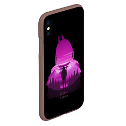 Чехол iPhone XS Max матовый Силуэт Пауэр, цвет: 3D-коричневый — фото 2