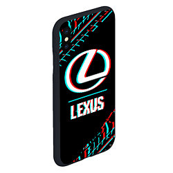 Чехол iPhone XS Max матовый Значок Lexus в стиле glitch на темном фоне, цвет: 3D-черный — фото 2