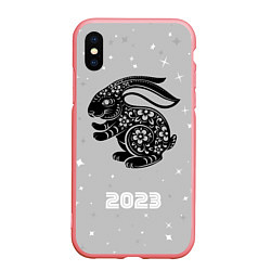 Чехол iPhone XS Max матовый Символ 2023 года черный водяной кролик, цвет: 3D-баблгам